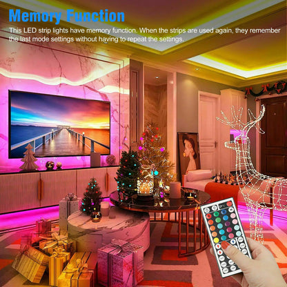 32FT LED Strip Lights Remote Control Bedroom Waterproof for Indoor Outdoor Use