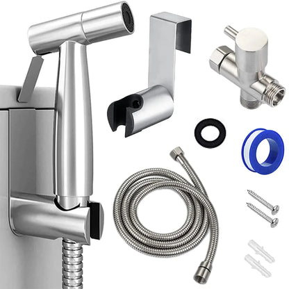 Toilet Shattaf Adapter Hose Bidet Spray Stainless Steel Handheld Shower Head