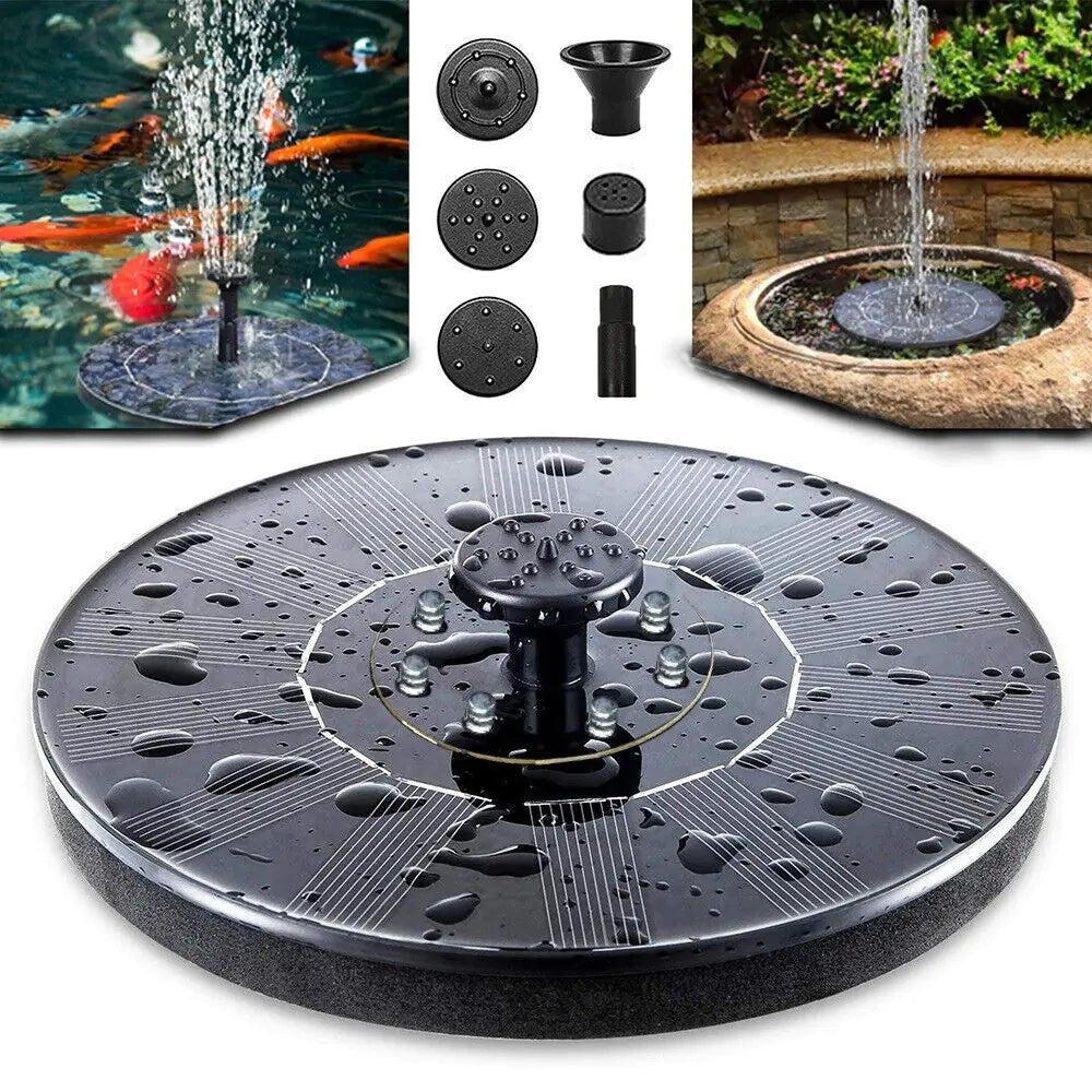 Solar Power Bird Bath Fountain Pump Upgrade 1.4W Solar Fountain With 4 Nozzle