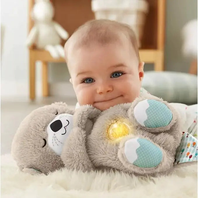 Sound Machine Soothe 'n Snuggle Otter Portable Plush Baby Toy with Sensory Details Music Lights & Rhythmic Breathing Motion