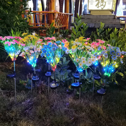 Solar Garden Lights LED Flower Stake Lamp Outdoor Yard Waterproof Patio Decor