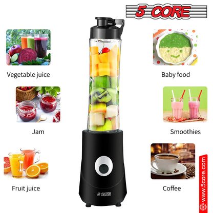 5Core Portable Personal Blender for Kitchen 20Oz Capacity 160W Smoothie Maker Blenders