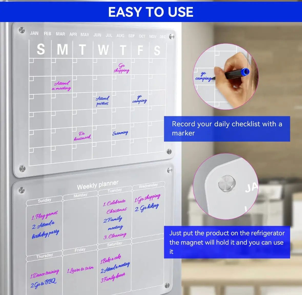 Acrylic Magnetic Calendar - ChappieStores