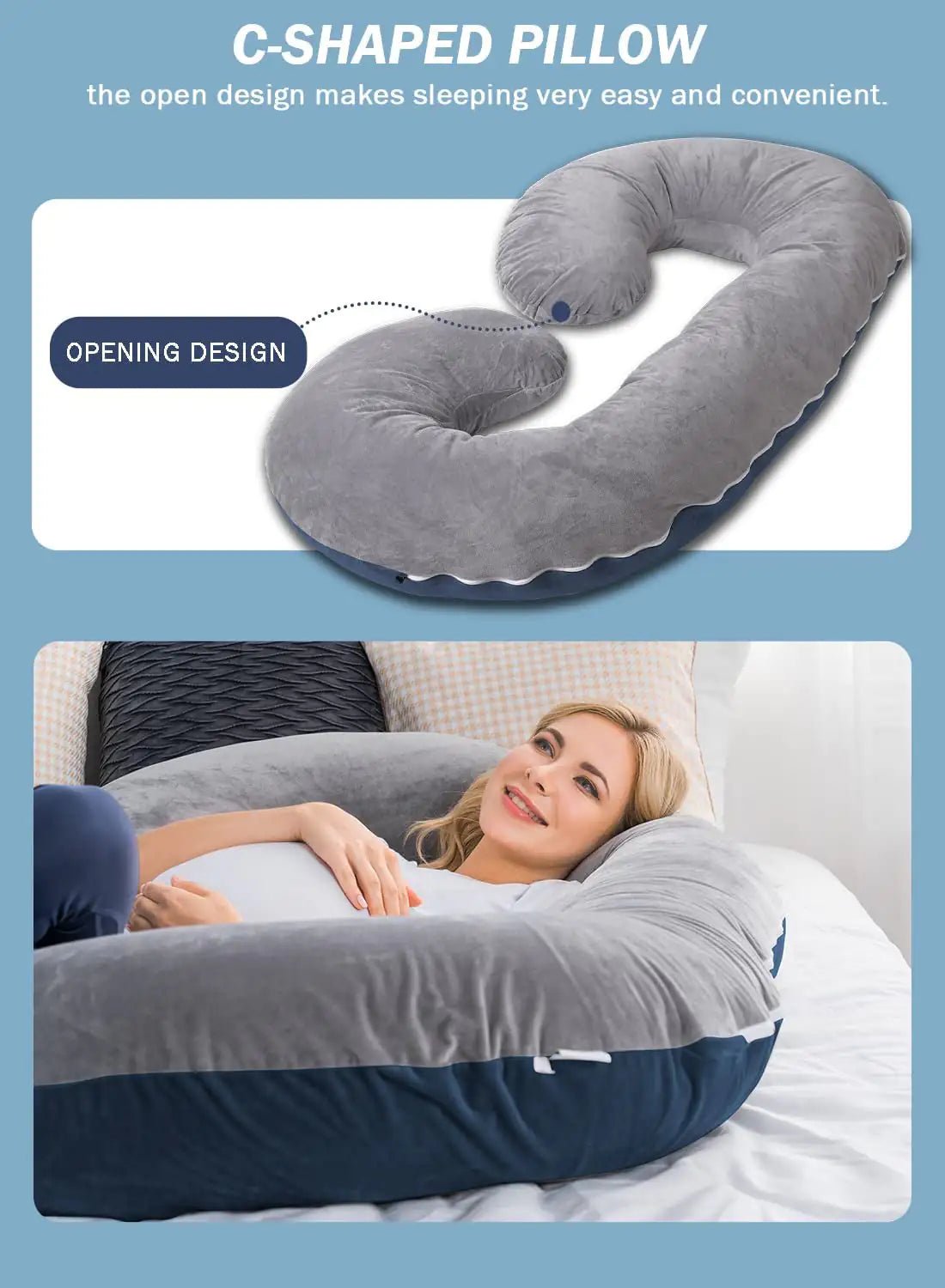 C-Shaped Body Pregnancy Pillow - ChappieStores