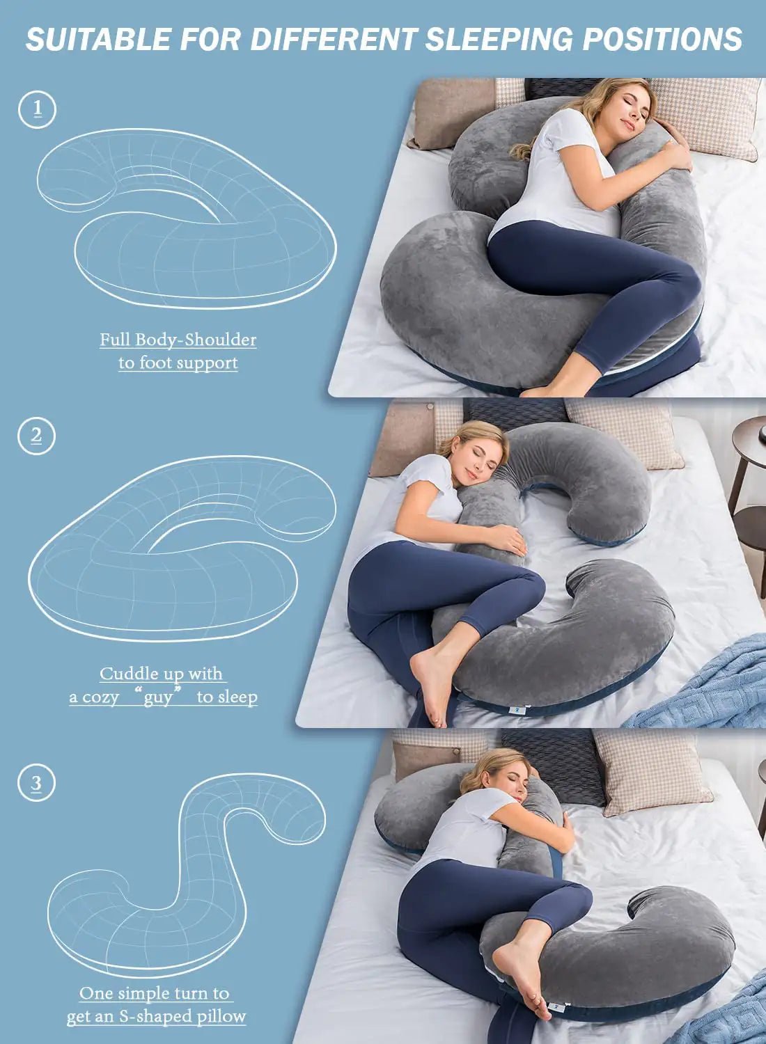 C-Shaped Body Pregnancy Pillow - ChappieStores