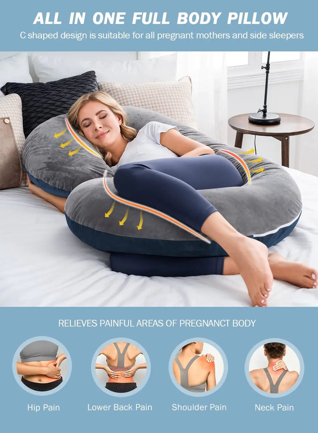 C-Shaped Body Pregnancy Pillow - ChappieStores